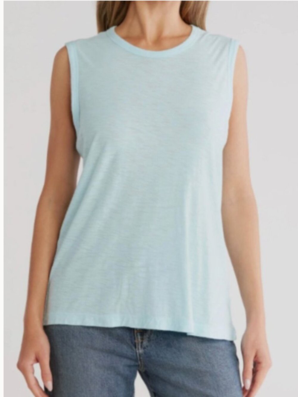 NEW Standard James Perse Crew Neck Sleeveless Tee Shirt SZ M Cotton Modal Blend